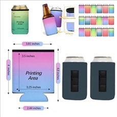 12 oz Magnetic Custom Collapsible Neoprene Beer Can Cooler