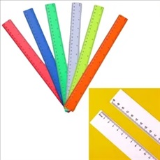 12" Double Beveled Edge Plastic Ruler