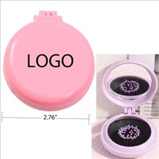 2-in-1 Foldable Travel Mirror Hair Brushes
