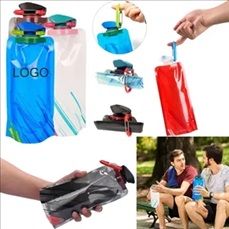 24oz Large Foldable Water Bottle with Leakproof Lid