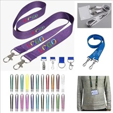 3/4" Custom Open Ended Polyester Lanyard w/ Badge Holder