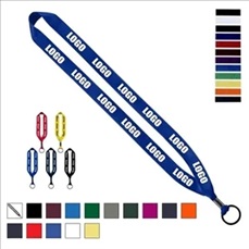 3/4" Polyester Keychain with Metal Crimp & Split-Ring