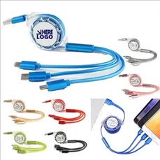 3-in-1 Retractable Cellphone Charging USB Cable