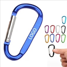 3" Aluminum Flat Type Carabiner Keychain D Shape Buckle