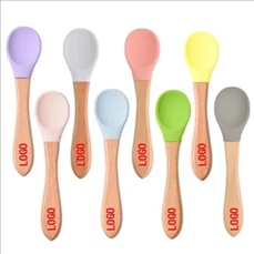 Baby Silicone Bamboo Spoon