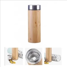 Bamboo Tea Infuser Bottle with Stainless Steel Strainer