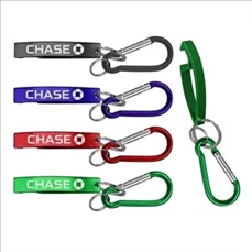 Bottle Opener w/ Split Key Ring  & Carabiner