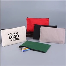 Canvas Travel Pouches Pencil Case Cosmetic Cotton Zipper Bag