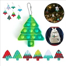 Christmas Tree Bubble Push Pop Keychain