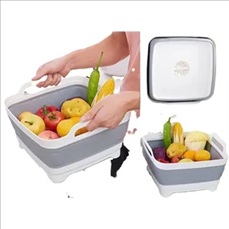 Collapsible Dish Basin with Drain Plug