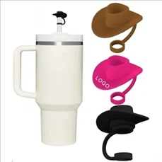 Cowboy Hat-Shaped Silicone Straw Caps