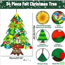 DIY Felt Christmas Tree Set with Ornaments for Kids