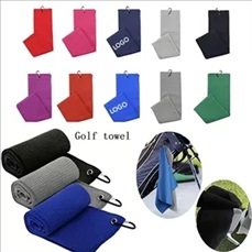 Embroidered Waffle Golf Towels with Carabiner Clip