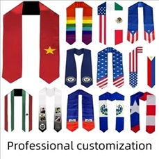 Embroidered graduation shawl with shoulder strap etiquette