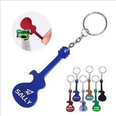 Guitar shape bottle opener keychain