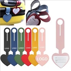 Heart Shaped PU Leather Luggage Bag Tags
