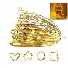 LED Battery Operated String  Copper Wire Light for Outdoor