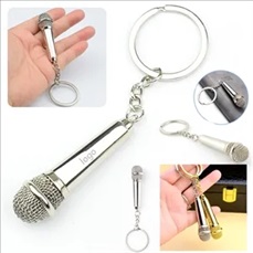 Metal Microphone Keychain