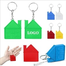 Mini Retractable House-Shaped Tape Measure Key Chain