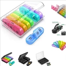 Mini portable light-proof plastic pill storage box seven-day