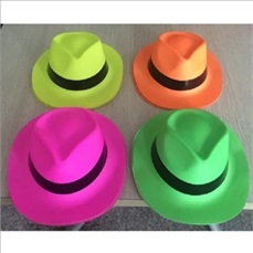 Neon Plastic Fedora Hat