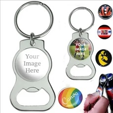 Nickel Keytag w/ Bottle Opener