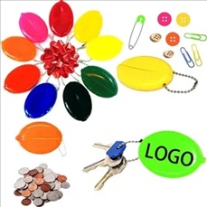 Oval Squeeze Coin Purses With Keychain