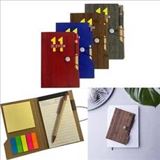 Portable Office Wood Grain Sticky Notebook