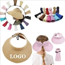 Portable Summer Sunshade Beach Straw Hat