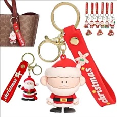 Pvc Cartoon Santa Keychain