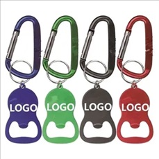 Round Shape Plain Bottle Opener with Key Ring & Carabiner