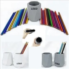 Silicone pen holder simple geometric white desktop storage
