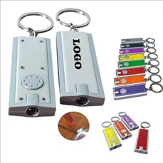 Slim Rectangular Flashlight w/Swivel Key Chain