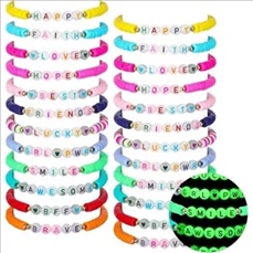 Soft clay color mixing handmade beaded elastic bracelet