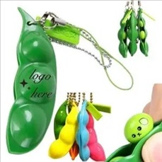 Squeeze Beans Keychain Squishy Pea Pod Stress Toy