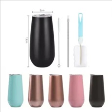 Stemless Double Insulated Champagne Flute Wine Tumbler