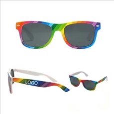 Vintage 80s Style Rainbow Rectangle Sunglasses