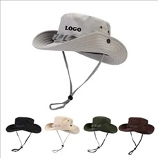 Wide Brim Boonie Sun Hat with Drawstring